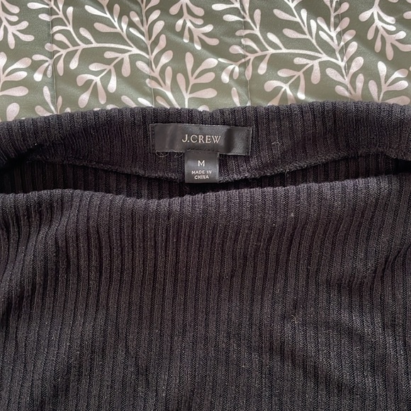 J. Crew black bateau neckline ribbed long sleeve. Worn once, size Medium. - Picture 2 of 3